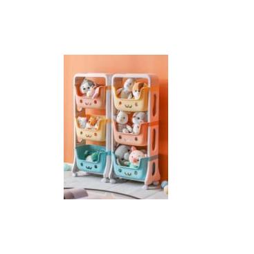 China Pinpinfamily Children's Toy Storage Rack Kids Shelf Stored with Wheels Shelves Kitchen Plastic Storage Holders Organizer and Racks for sale