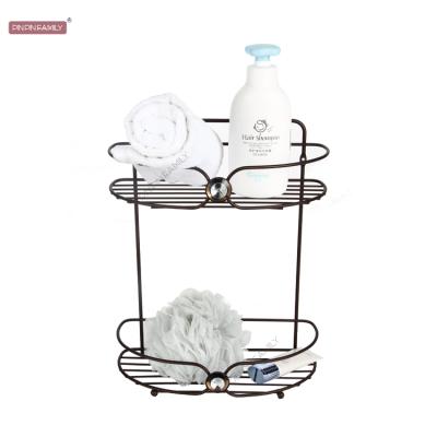 China Floor Type Pinpinfamily Customized Professional Towel Shelf Semicircular Corner Bathroom Storage Rack For Bathroom for sale