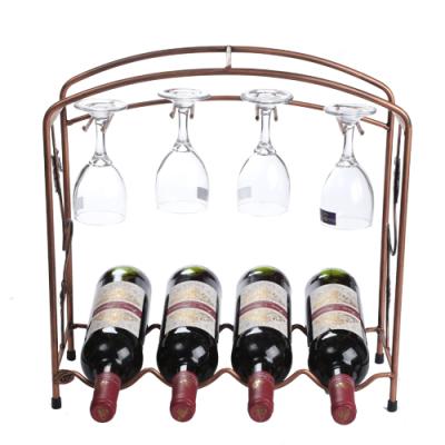 China Pinpinfamily Bar Iron Fancy Design Metal Countertop Small Modern Minimalist Home Viable Wine Rack New for sale