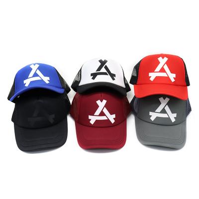 China COMMON Custom Logo Embroidery Printed Truck Driver Net Cap Euro-American Alphabet Printed Sponge Baseball Cap Summer Net Cap for sale