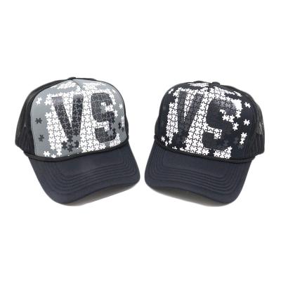 China COMMON Letters Vs Printed Sponge Baseball Cap Summer Mesh Shade Cap Male Trucker Mesh Cap for sale