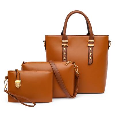 China Fashion Factory Wholesale Handbag Women Shoulder Bag Set For Women PU Leather Tote Handbag Set for sale