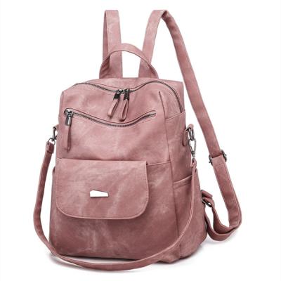 China Fashion anti-theft ladies backpack school bag solid color exquisite daily travel backpack for sale