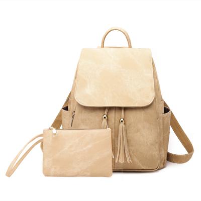 China Anti-theft ladies fashion backpack handbag high quality two-piece backpack set for sale