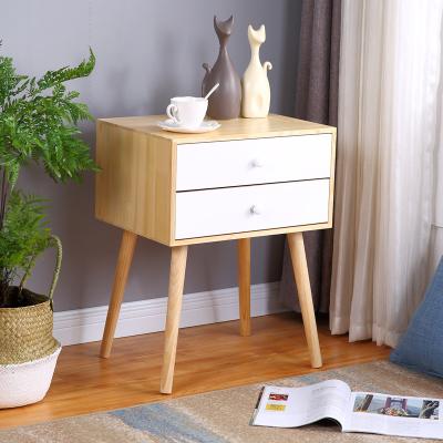 China Solid Wood Pine Nightstand Large Storage Wholesale Wood Legs Nordic Modern Storage With Drawer for sale