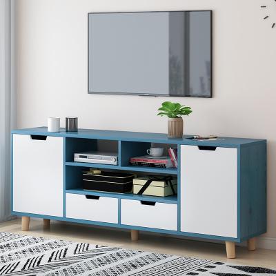 China OEM Living Room Solid Wood Legs Wall Wood TV Stand Modern Cabinet for sale