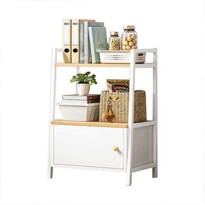 China Best selling Nordic white PANEL factory price shelf with 2 tiers for living room and kitchen storage rack for sale