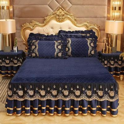 China LUXURY FLARA bed skirt and bedspread set of soft and comfortable cushion, wrinkle, sheet and bedding boxes for sale