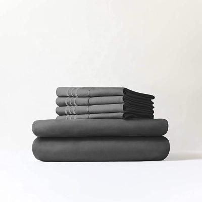 China FLARA Deep Pocket Anti-Static Fitted Sheet Pillowcase Set Of 4, 1800 Super Soft And Comfortable, Wrinkle, Sheet And Pillowcase Sets for sale