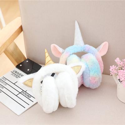 China Winter COMMON Wholesale White Unicorn Warm Luxury Earmuffs For Kids for sale