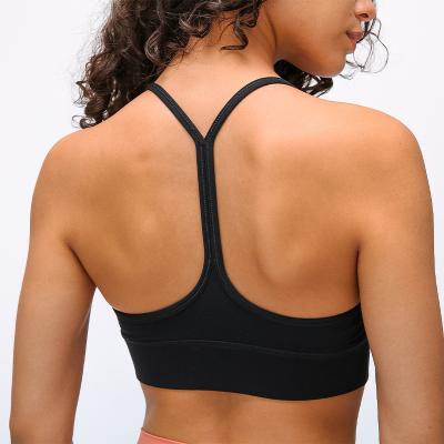 China Lightweight Breathable Ladies Yoga Bra Tops Underwear Y Back Sports Bra Strap Compression Vest Removable Sportbra for sale