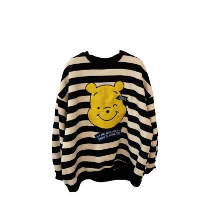 China 2021 Autumn Winter Sweater Stripe Hoodies Sweater Women Urban Casual Cartoon Anime Anti-wrinkle Pullover for sale