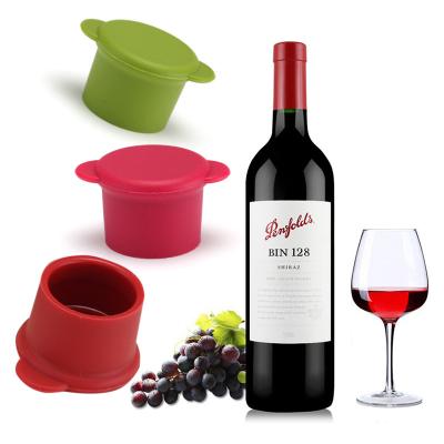 China Cover Opening Wholesale High Quality Colorful Reusable Red Wine Maker Food Grade Elasticity Silicone Red Wine Stopper Cap for sale