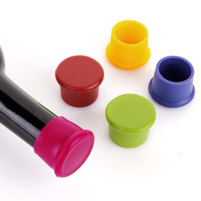 China Cover the opening of the 2021 new design red wine colorful silicone red wine stopper cap food grade high elasticity for sale