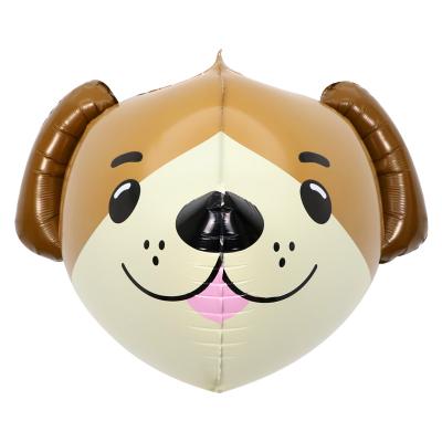 China Gift Toy Eanjia 3D Cartoon Dog Head Foil Balloons Birthday Party Decoration Animal Balloon 22in Cartoon Aluminum Float By Helium for sale