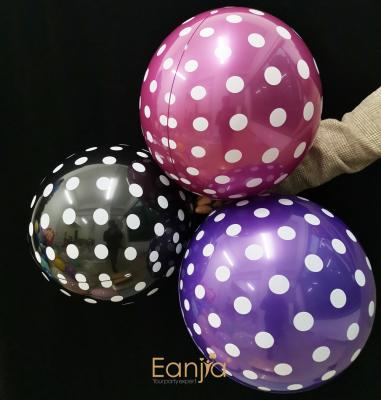 China Toy Eanjia 18inch Dots Bubble Balloons Gold Silver Toy Metallic Black Dot Bobo Balloon Metal Helium for Wedding Birthday for sale