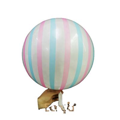 China Toy Gift Toy Eanjia 18inch Printed Metallic White-pink and Blue Stripe Bubble Balloons Party Supplies Helium Bobo Balloons for sale