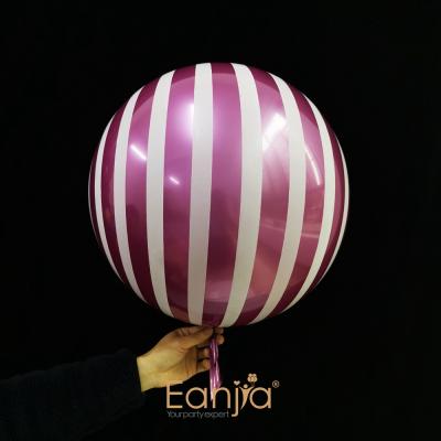 China Gift Toy Gift Toy Eanjia 18inch printed stripe bubble balloons burbuja globos metallic magenta white impresos among us balloon for sale