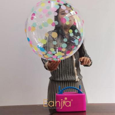 China Gift Toy Gift Toy Eanjia 18inch Printed Confetti Green Bubble Balloons Inflatable Air Balloons For Events Party Decorate Free Winkle for sale