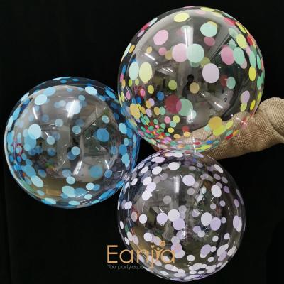 China Gift Toy Gift Toy Eanjia 18inch printed pink confetti bubble balloons wedding event decorating materials for globos al por mayor for sale