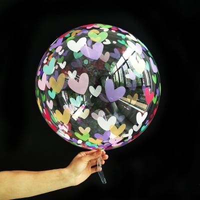 China 20 Inch Gift Toy Eanjia Love Printing Bobo's Toy Bubble Balloons Baloes For Birthday Party Decorations for sale