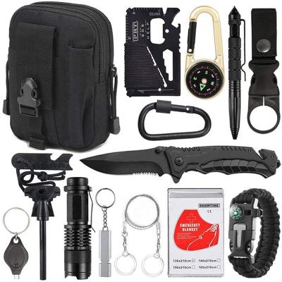 China Treeking Sprot Outdoor Traveling Wilderness Rise Hunting Emergency Camping Survival Kit 14 in 1 Outdoor Survival Gear Tool for sale