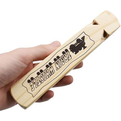 China Healthy Cheap Wooden Toy Train Whistle Custom Logo Design Pattern Wooden Promotion Gift for sale