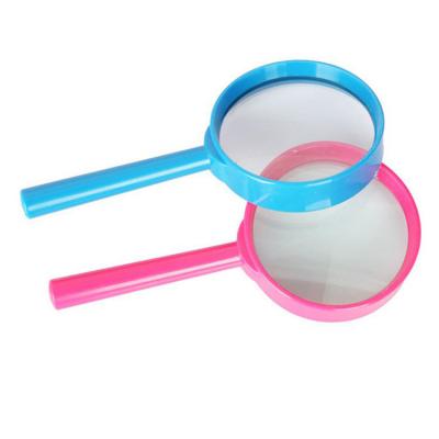 China Kids Plastic Handheld Portable Inspection 60mm Lens Colorful 3X Magnifier Magnifying Glasses For Reading for sale