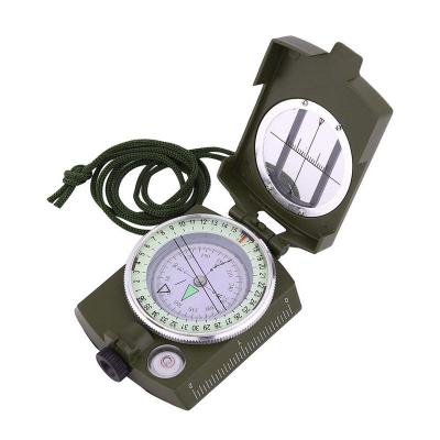 China Pointing Guide High Precision Compass Army Green Multifunctional Compass With Folding Luminous for sale