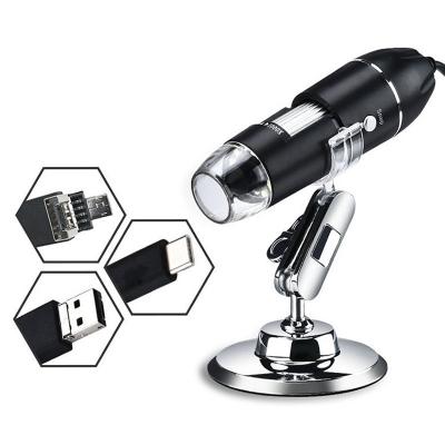 China USB Digital Microscope, 20x-400x HD USB Microscope with 8 LEDs, Mini Magnification Endoscope with DH-MR1600X Adapter for sale