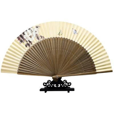 China Natural Handmade Professional Japanese Bamboo Gifts Handwork China Silk Fan for sale