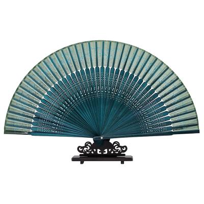 China Japanese style natural handmade high quality custom made bamboo hand gifts handwork silk fan for sale