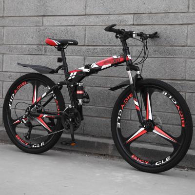 China Steel Folding Bike 26 Inch 24 27 Speed ​​Disc Brake Portable Lights Cycling Adult Men And Women Kids Students Bicicleta Road Bicycle for sale