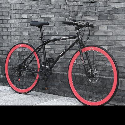 China Speed ​​Bike Aluminum Alloy Wheel 700C 40 60mm Steel Fixed Wheel 700C 40 60mm High Carbon Steel Frame Double Disc Brake Racing Road Bicycle China Cheap for sale