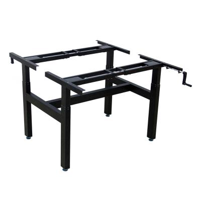 China Adjustable (Height) Crank 4 Legs Work Table Manual Height Adjustable Sit To Stand Desk Frame for sale