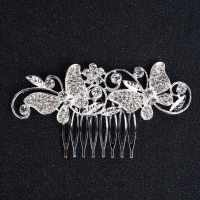 China Bridal Wedding Bridal Hair Comb Rhinestone Alloy Flower Rhinestone Comb Butterfly Hair Accessories Bridal Hair Comb Wedding Bridal Hair Accessories for sale