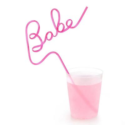 China Add surprise and fun to your Bridal Shower Party Decor Babe Straws Bride Party Reusable Pink Engagement Wedding Party Supplies for sale