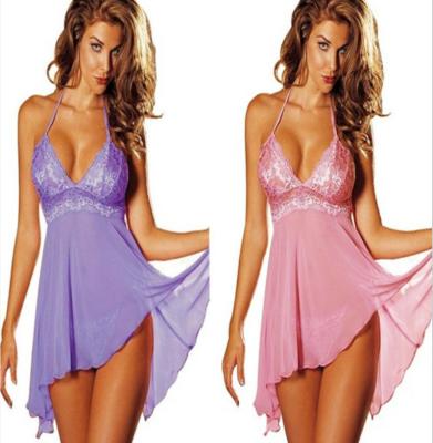 China Spandex/Nylon Bandage Lingerie Babydoll Dress Sleepwear Robe Hot Sheer Slip On Mesh Women Underwear Short Night Plus Size Xxl USA for sale