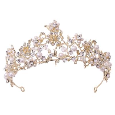 China Fashion RTS Princess Crown For Girls Crystal Birthday Headband Rhinestones Queen Wig Wedding Hair Accessories Silver Tiara for sale