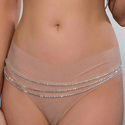 China Sparkle line accessories Crystal Diamond Belly Chain bursting rhinestone women fashion CLASSIC summer shape waist chain body for sale