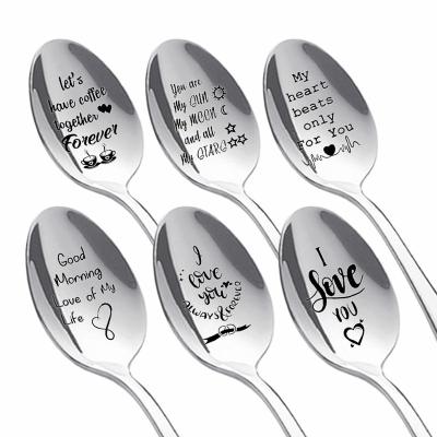 China High Quality Modern Valentines Wedding Anniversary Gifts For Wedding Anniversary Couples Soup Spoon Stainless Steel for sale