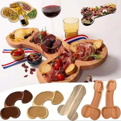 China Charcuterie Board Fruit And Wine Dish Penis Shaped Cut Charcuterie Board Appetizer Board For Bachelor Party Weeding Gift for sale