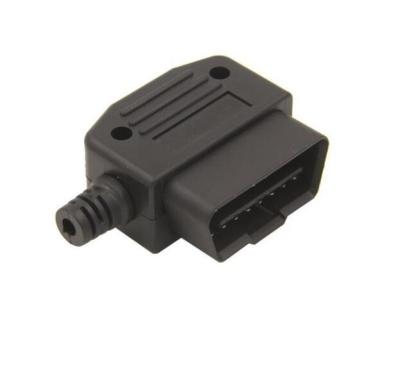 China OBD2 UNIVERSAL L type 16 Pin Sockets Connector Plug with Shell and Screw Male Car Connector Cable Wire Diagnostic Tool Auto Cable Plug for sale