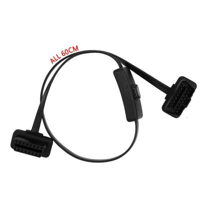 China Universal OBD 2 1 2 Splitter Extension with Two Port Y Switch Cable Male to Female Auto Diagnostic ELM327 Connector for sale