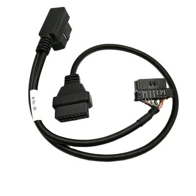 China OBDII OBD2 OBD Connector Extension Cable 16 Pin Male Port To Dual 16-Pin Spliter Cable Car ECU Female Connector Adapter for sale