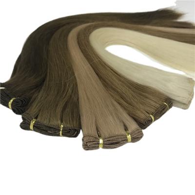 China Factory Direct Supply Grade12A Silky Straight European Hair Wave HandTied Hair Weft Extensions for sale