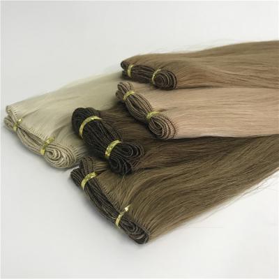 China Factory Direct Supply Silky Straight Blonde Wave Hand Tied Weft 100% Remy Hair Extensions Raw Russian Hair Extensions for sale