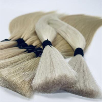 China Silky Straight Wave Best Quality Full Cuticle Aligned Russian Slavic Blonde Hair Braiding Hair Bulk for sale