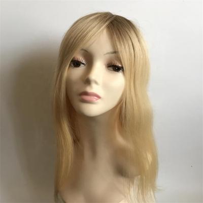 China New Arrival 4# 613 Lace Front Wig Straight Brown Root Ombre Wave Full Lace Hair Wigs Regular Blonde Hair Wigs for sale