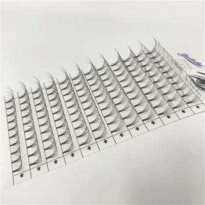 China Full Volume Pre Fanned Eyelash Extensions Korean PBT Lash Sharp Stem Soft Silk Pre Made Samples Logo Design Fan Eyelash Factory Supply for sale